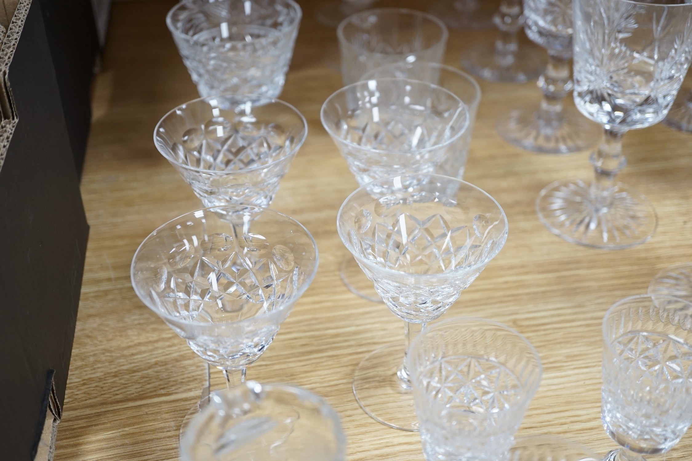 A set of six Edinburgh wine glasses, together with other mixed part-sets of glasses